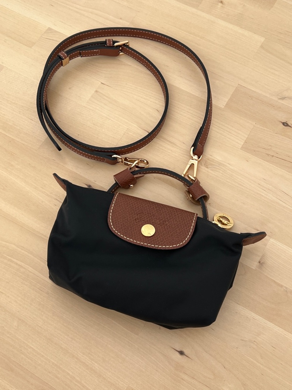 Longchamp Black Le Pliage Mini Bag - Picture 2 of 6
